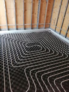 Instal·lació de terra radiant, a la Cerdanya.